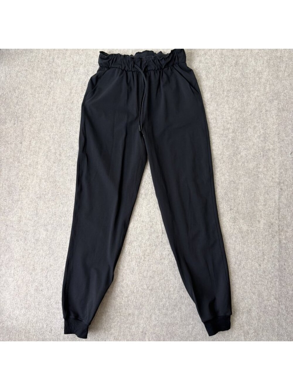 Lululemon High Rise Jogger Pants Womens 4 Black Drawstring Tapered